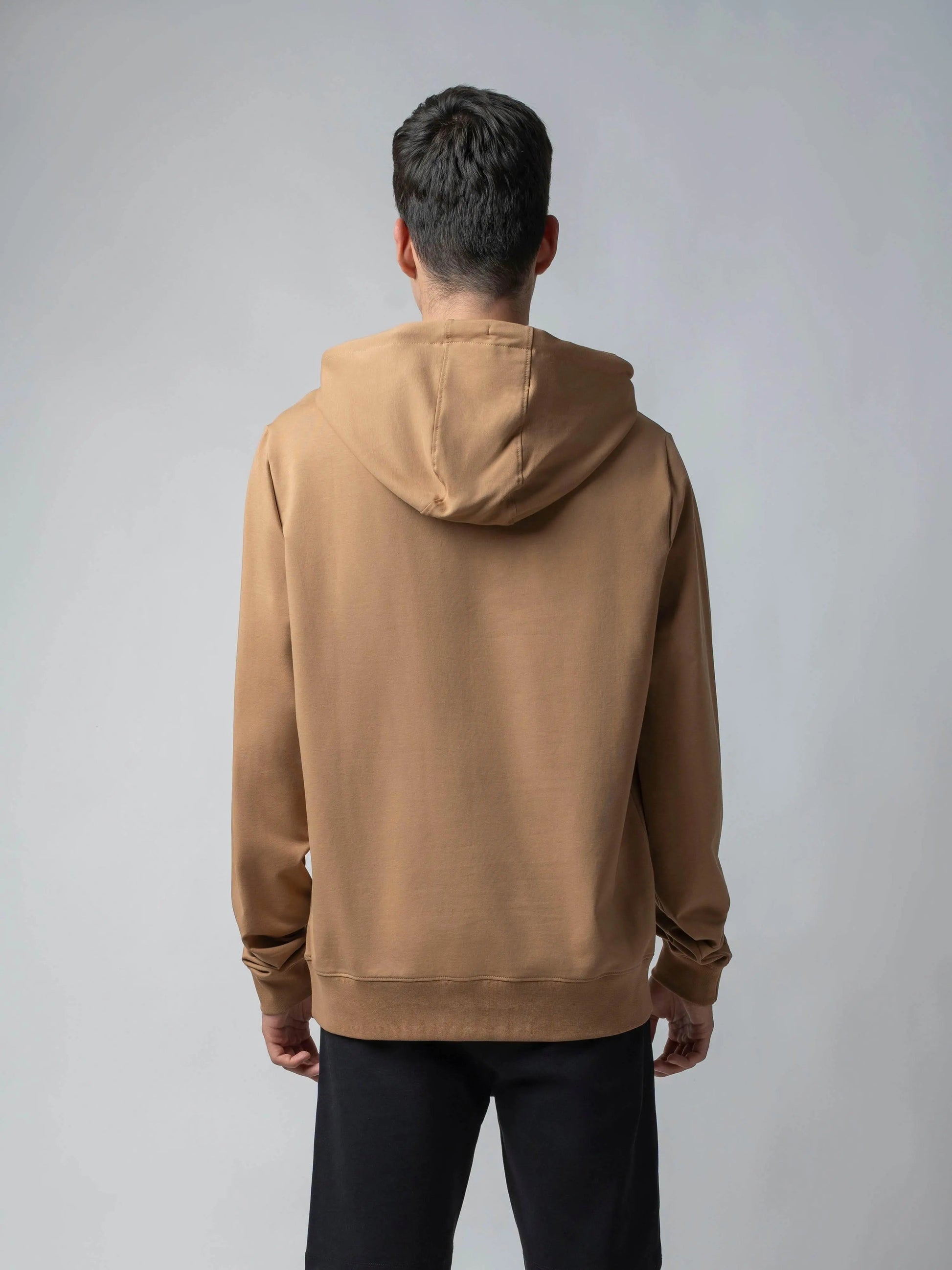 Cotton Khaki Hoodie Sweatshirt with DTM Chest Embroidery