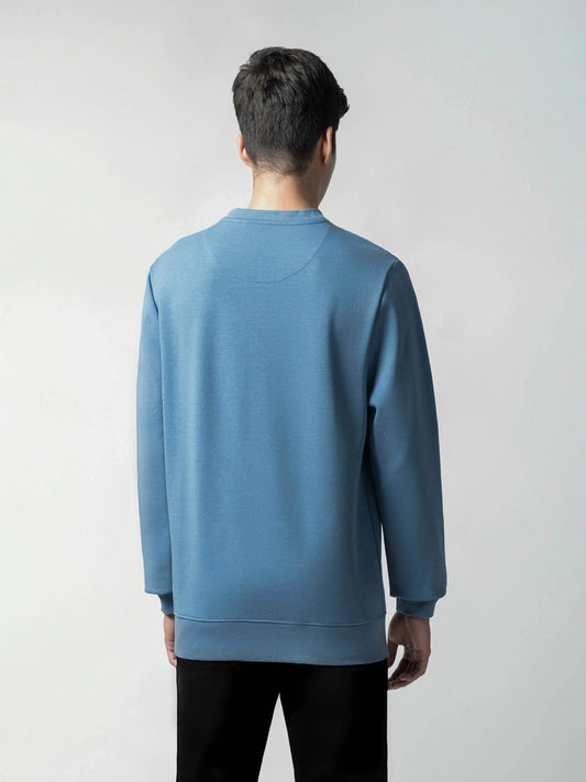 Long Sleeve Sweatshirt with 'Engyne' Embroidery Gasoline