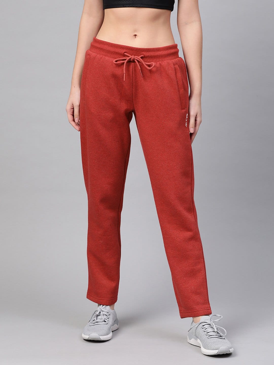 Alcis Women Maroon Solid Track Pants