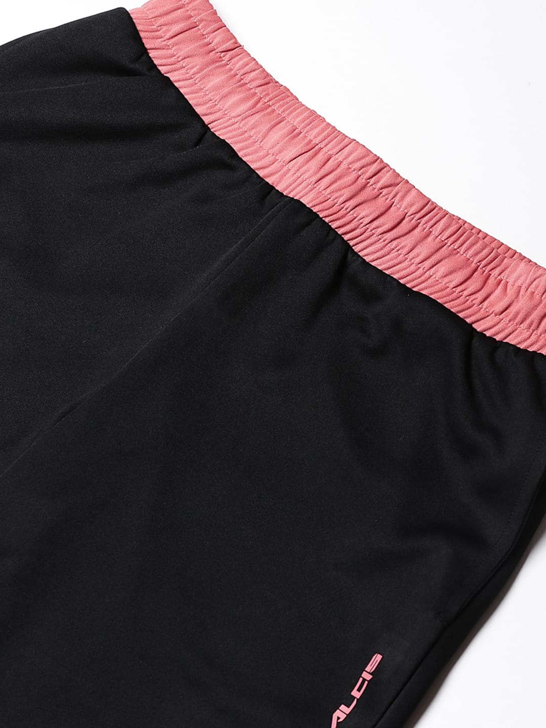 Alcis Women Black Slim Fit Solid Training or Gym Track Pants