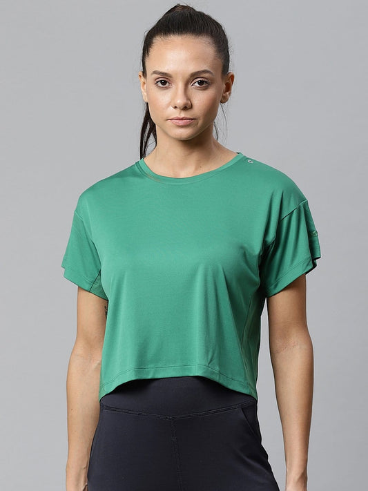 Alcis Women's Solid Green Tshirts