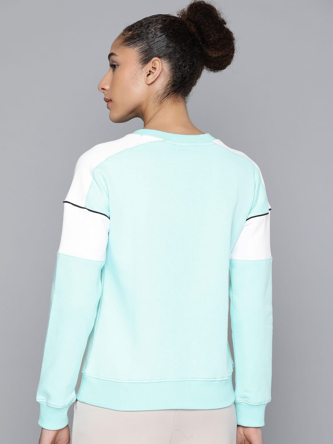 Alcis Women Printed Grey Melange Sweatshirts