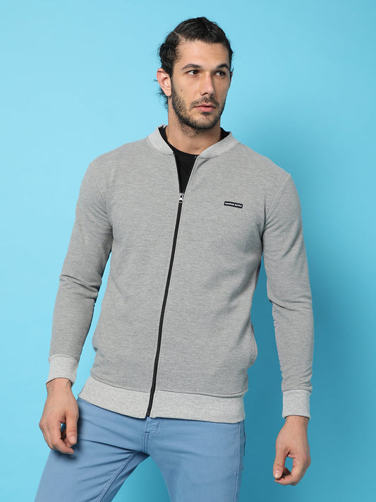 Zip-Front Jacket With Ribbed Hem