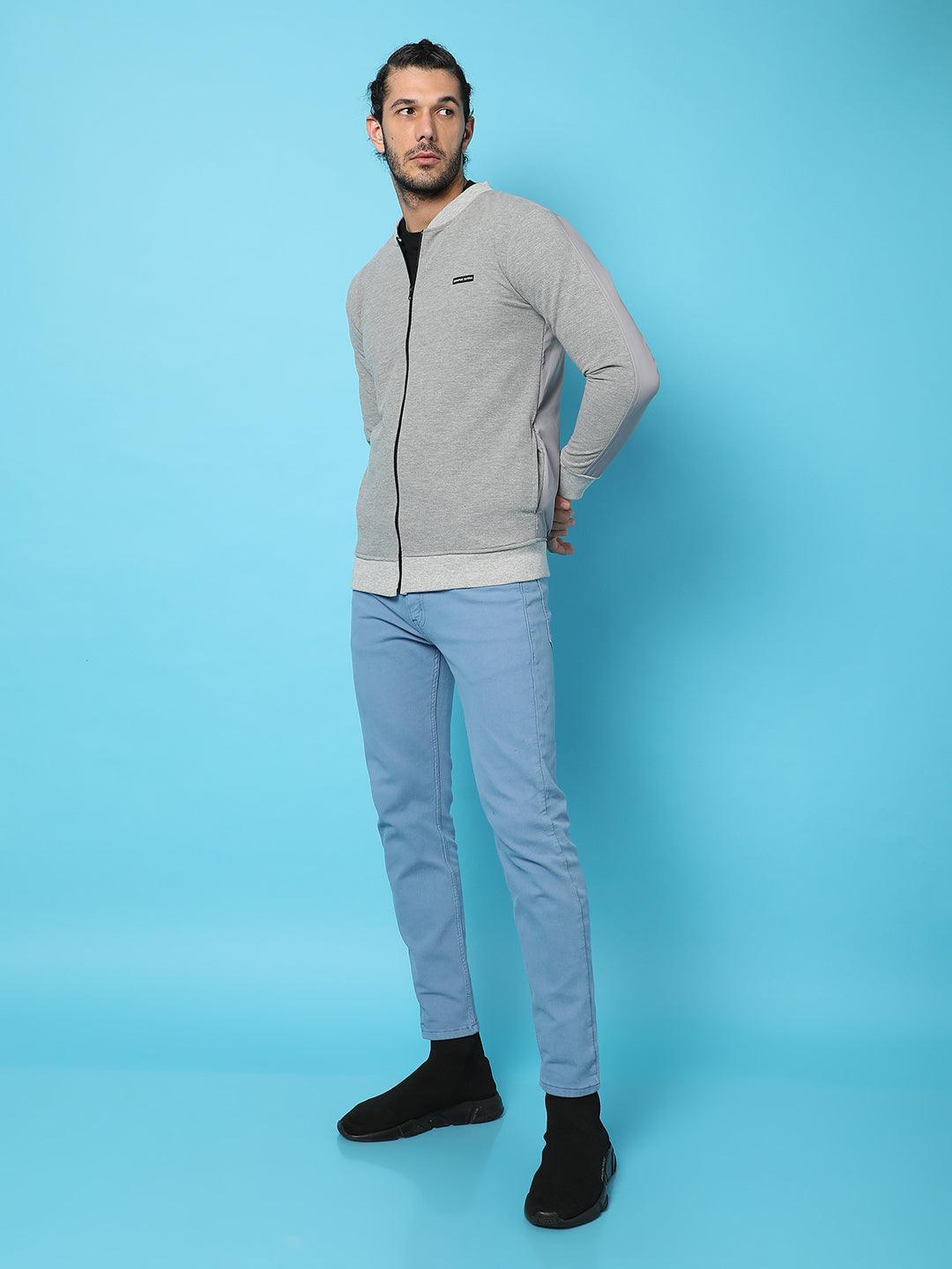 Zip-Front Jacket With Ribbed Hem
