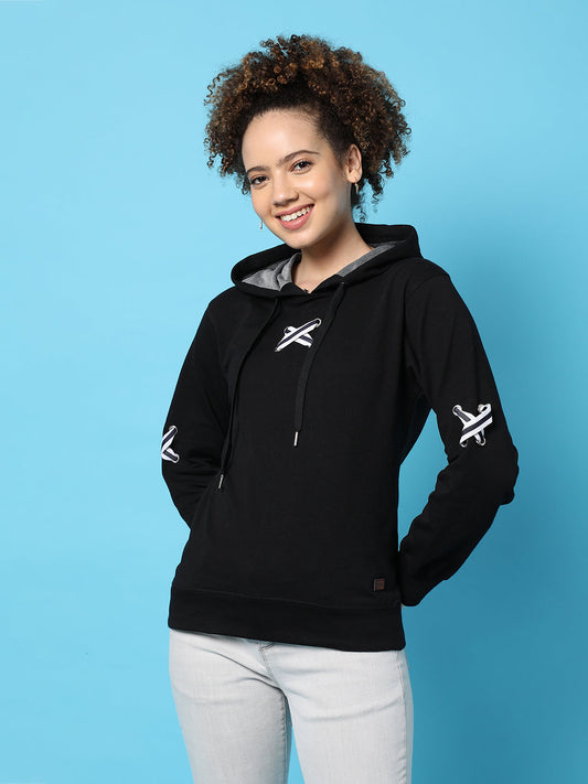 Solid Casual Hooded Sweatshirts