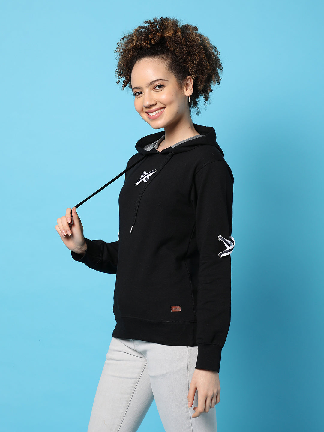 Solid Casual Hooded Sweatshirts