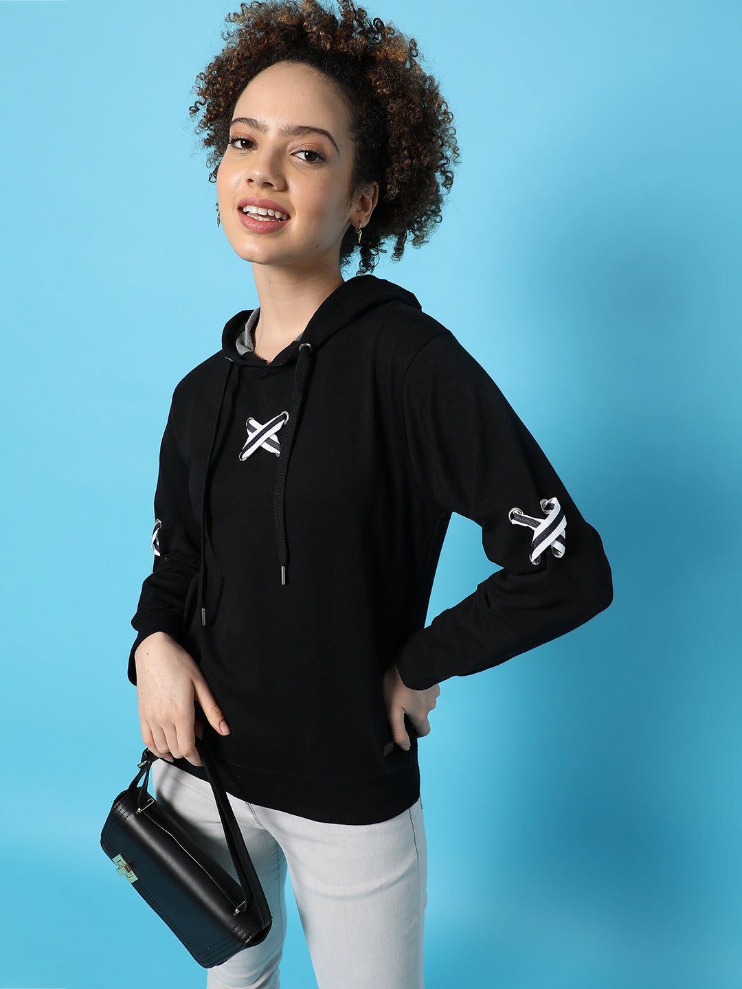 Solid Casual Hooded Sweatshirts