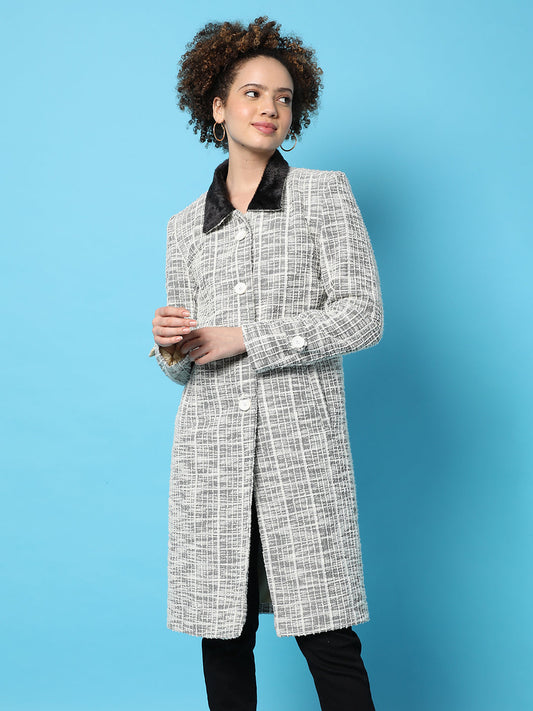 Long Coat With Faux Fur Collar