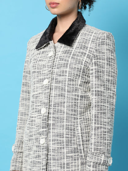 Long Coat With Faux Fur Collar