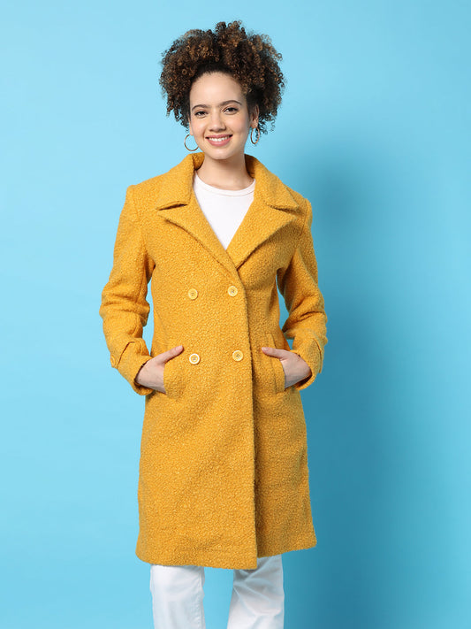 Double-Breasted Sherpa Long Coat