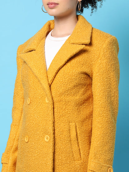 Double-Breasted Sherpa Long Coat