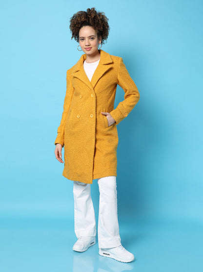 Double-Breasted Sherpa Long Coat