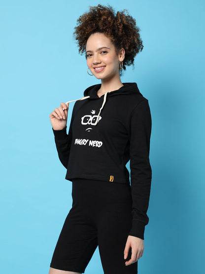 Typographic Print Hooded Sweatshirt