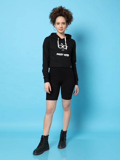 Typographic Print Hooded Sweatshirt