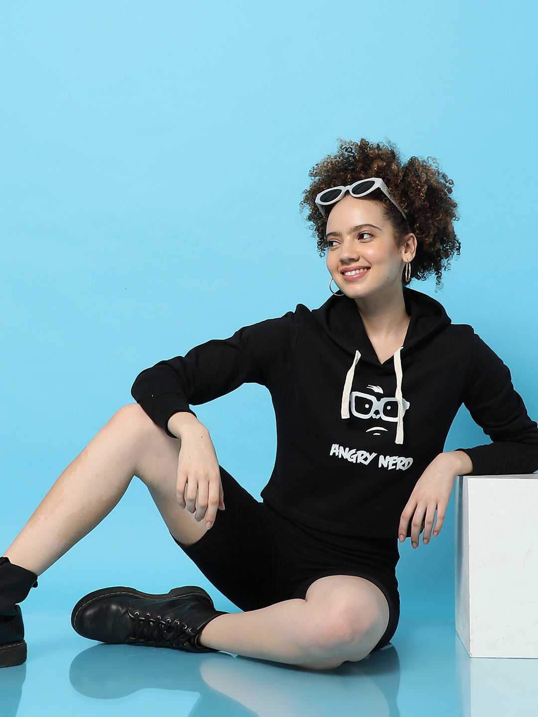 Typographic Print Hooded Sweatshirt