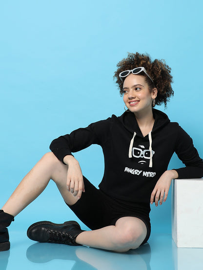 Typographic Print Hooded Sweatshirt