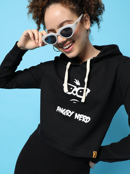 Typographic Print Hooded Sweatshirt