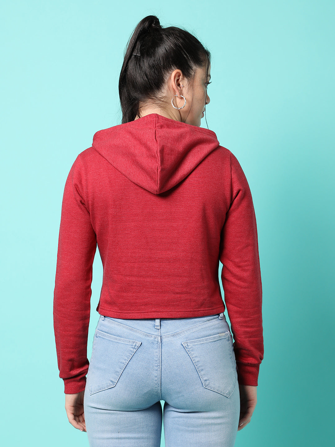 Crop Stylish Hooded Sweatshirt