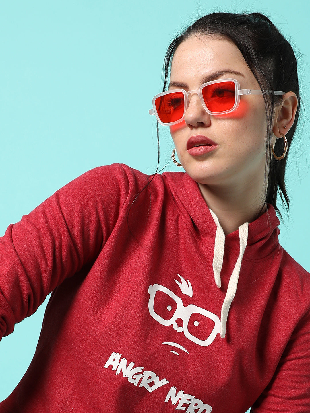 Crop Stylish Hooded Sweatshirt