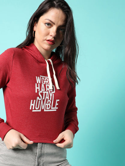 Typographic Print Hood Sweatshirt