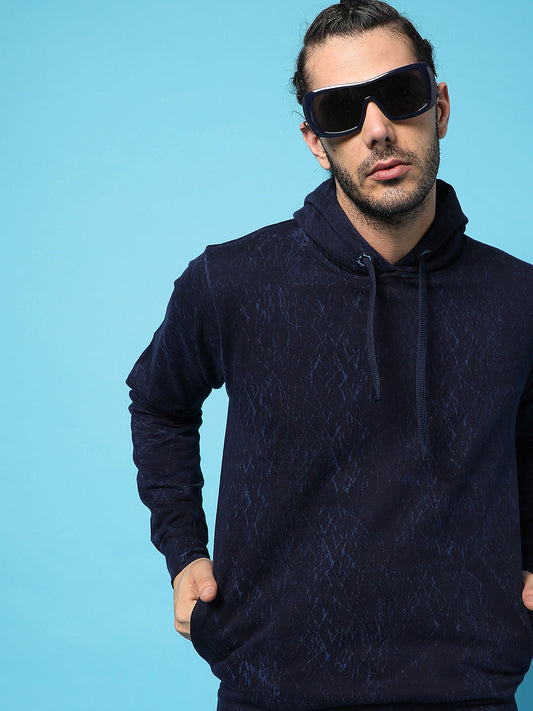 Shaded Full Sleeve Hooded Sweatshirt