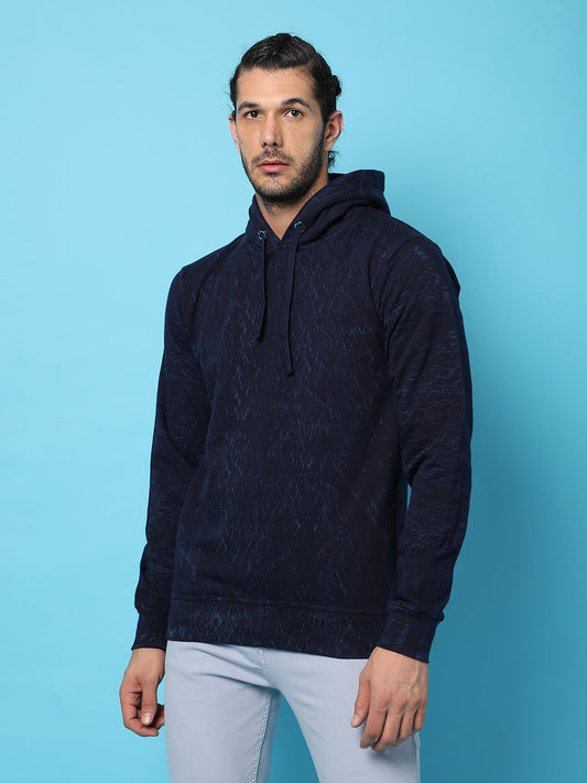 Shaded Full Sleeve Hooded Sweatshirt