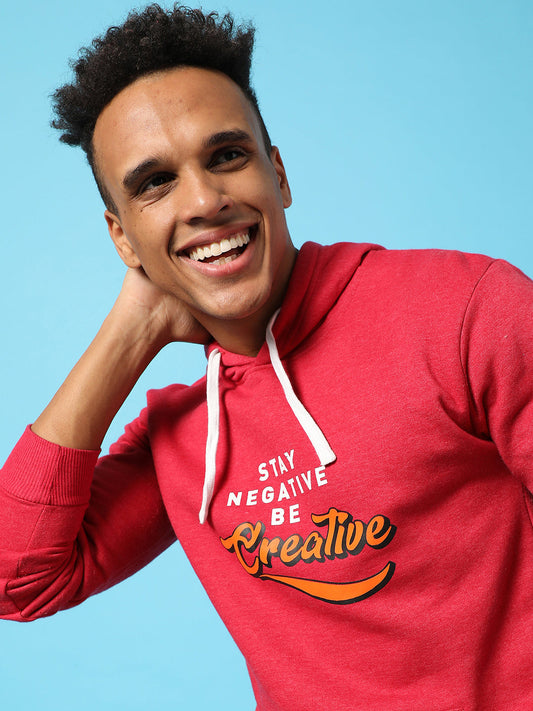 Typography Print Hoodie With Kangaroo Pocket