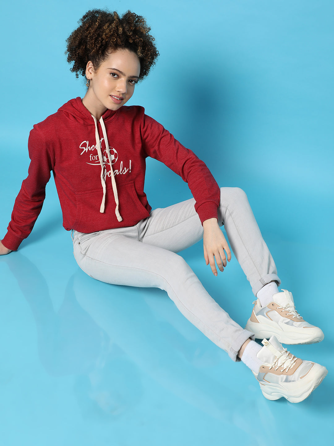 Printed Casual Hooded Sweatshirts