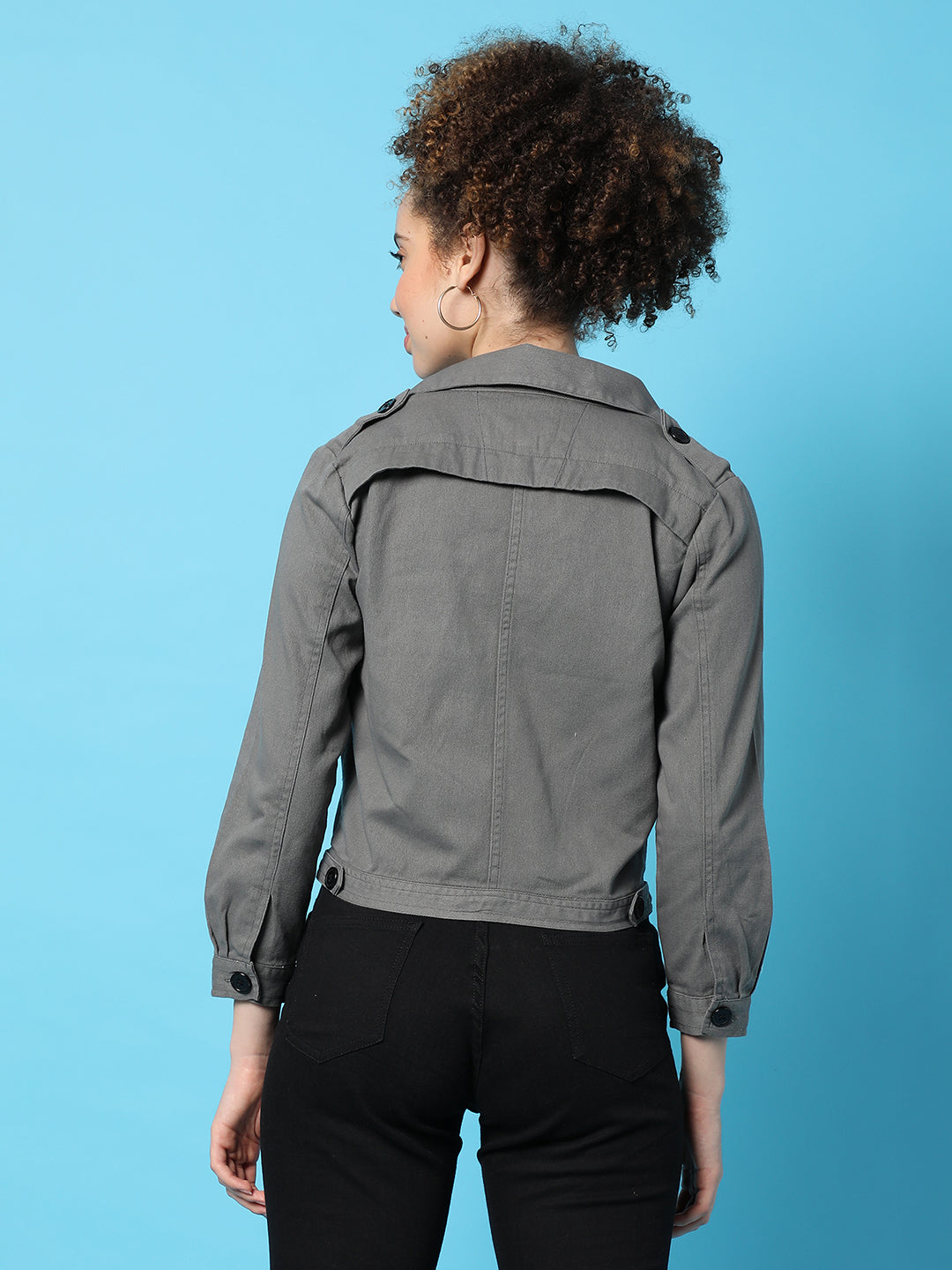 Double-Breasted Biker Jacket With Insert Pockets