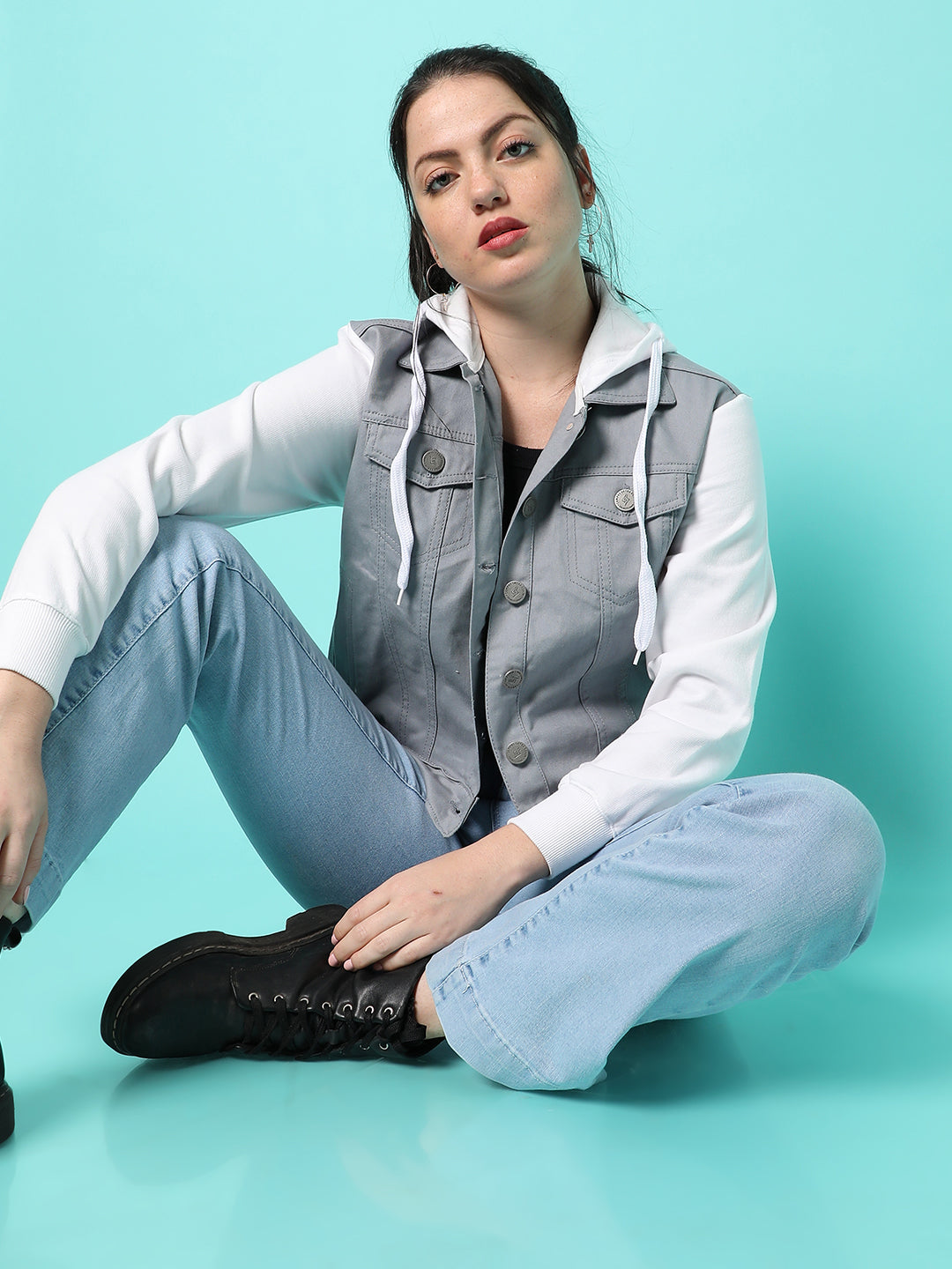 Colourblock Jacket With Flap Pockets