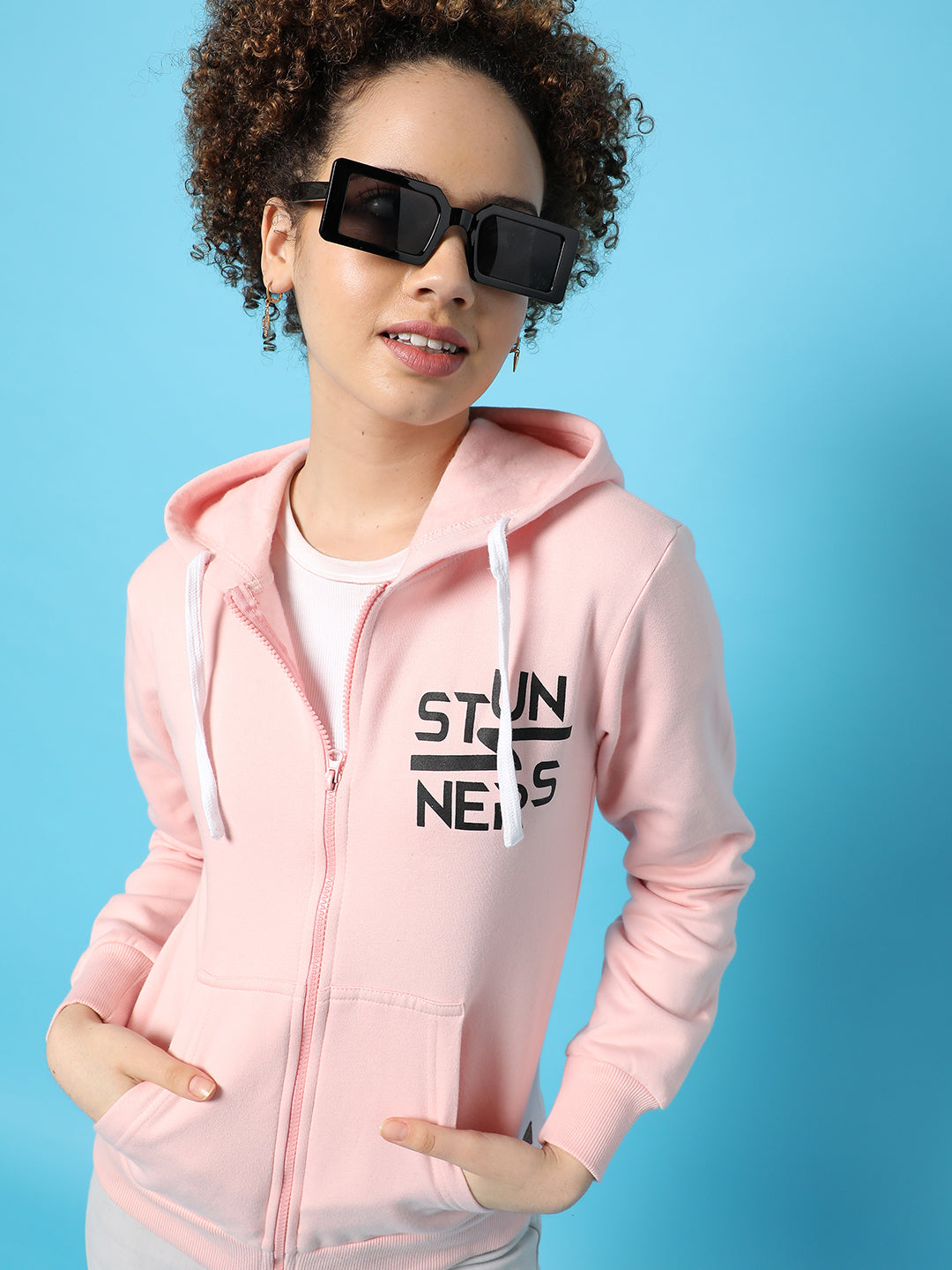 Zip-Front Stunners Hoodie With Kangaroo Pockets