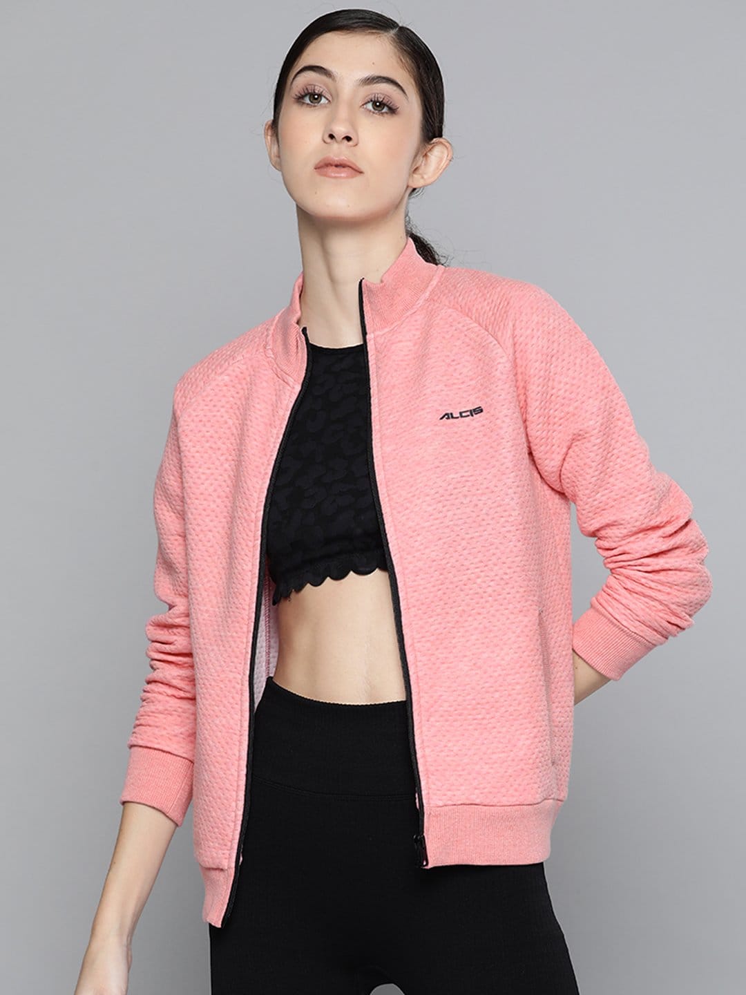 Alcis Women Pink Solid Tailored Jacket