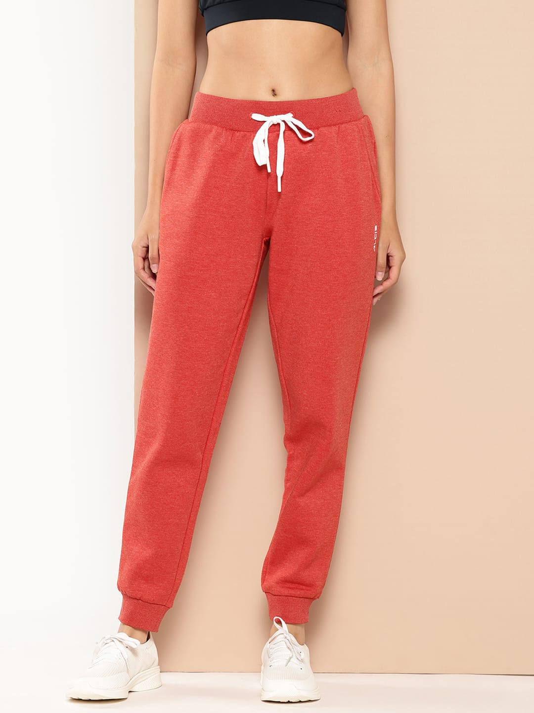 Alcis Women Red Slim Fit Solid Joggers