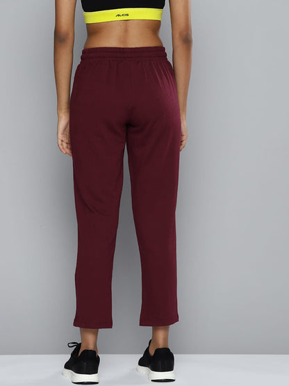 ALCIS Women Maroon Solid Track Pants