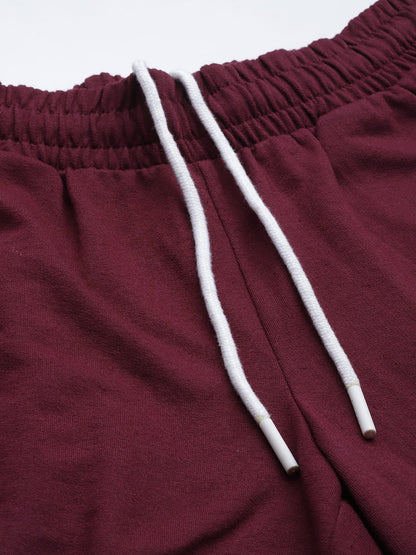 ALCIS Women Maroon Solid Track Pants