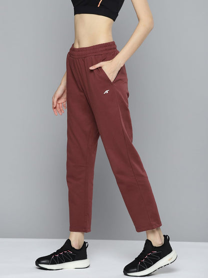 Alcis Women Maroon Solid Track Pant