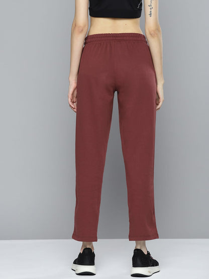 Alcis Women Maroon Solid Track Pant