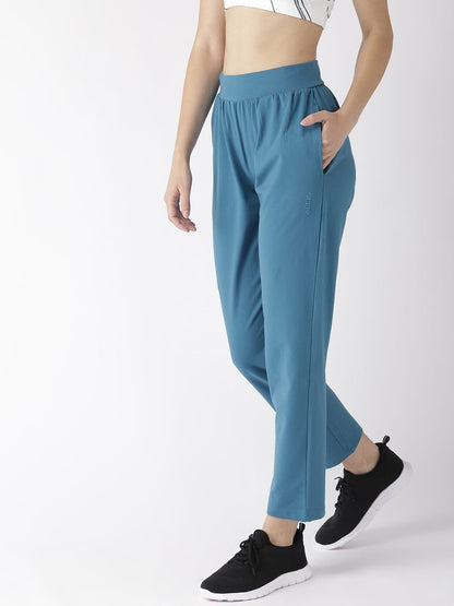 Alcis Women Solid BlueTrack Pants