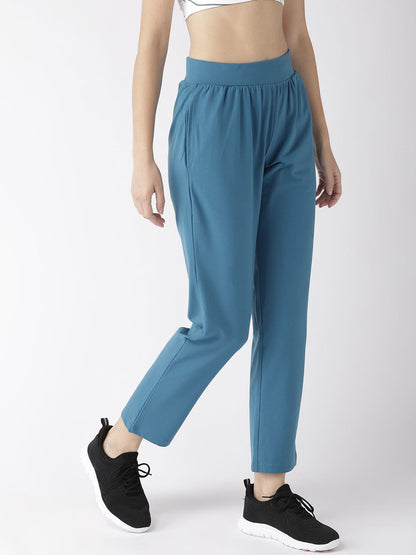 Alcis Women Solid BlueTrack Pants