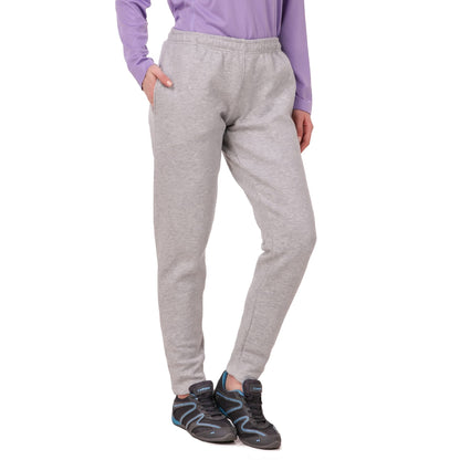 Alcis Women Solid Grey Melange Track Pant