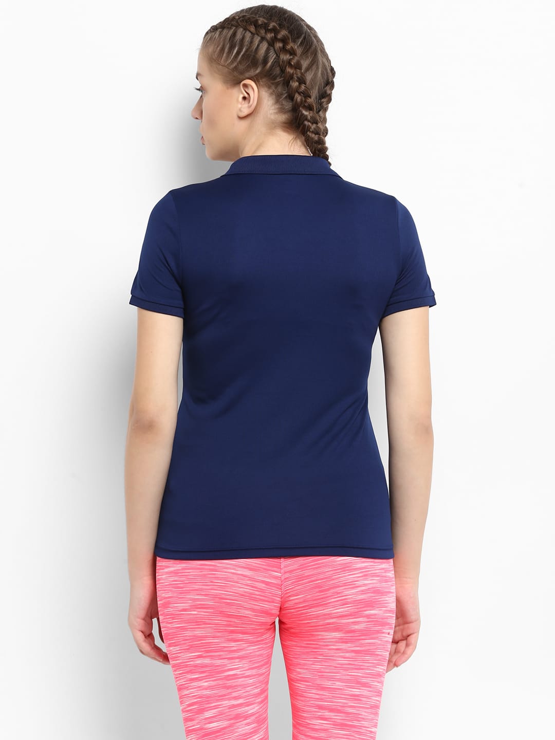 Alcis Women Solid Navy Blue Tshirts