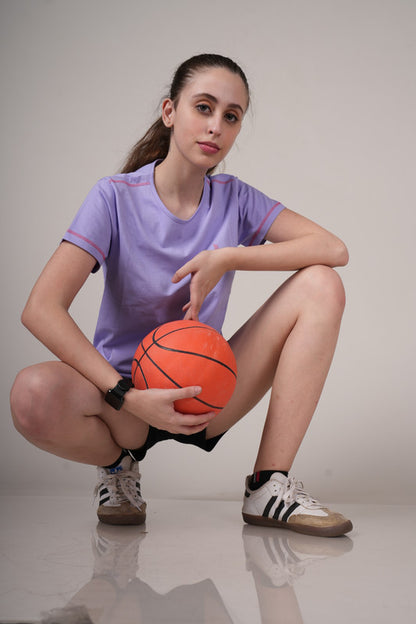 Funny Tales Lavender Stylish T-shirt for Workout