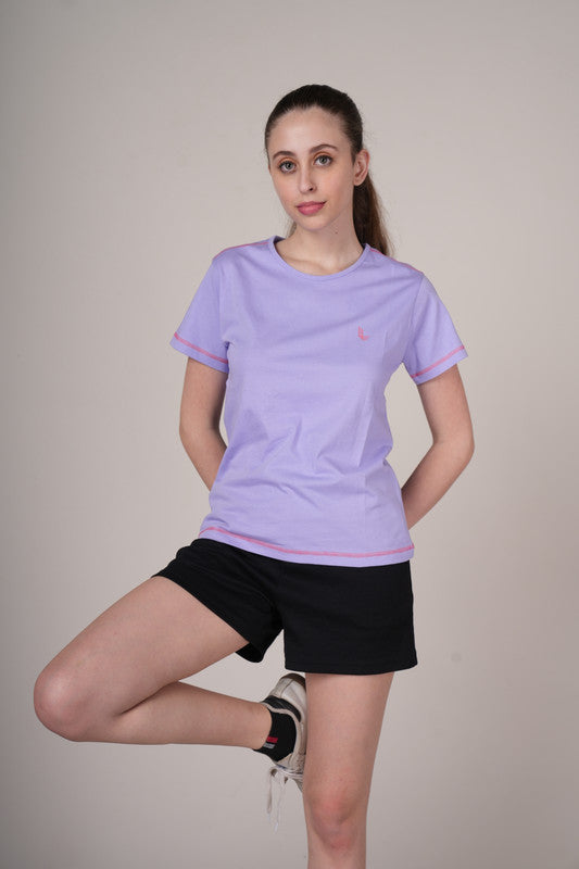Funny Tales Lavender Stylish T-shirt for Workout