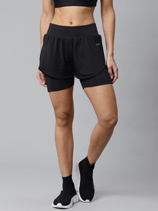 Alcis Women Solid Black Shorts