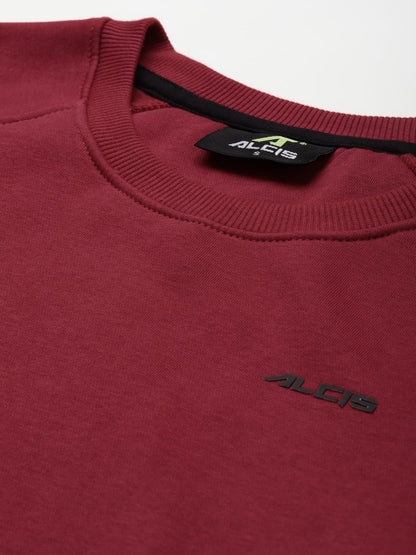 Alcis Women Solid Maroon Sweatshirts