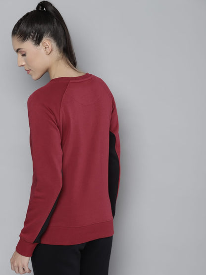 Alcis Women Solid Maroon Sweatshirts