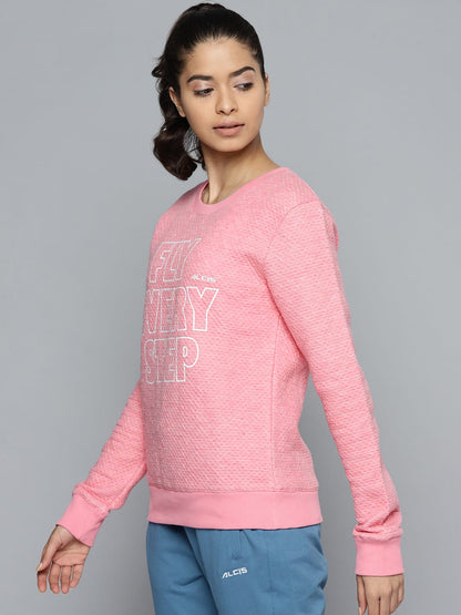 Alcis Women Pink Printed Sweatshirts