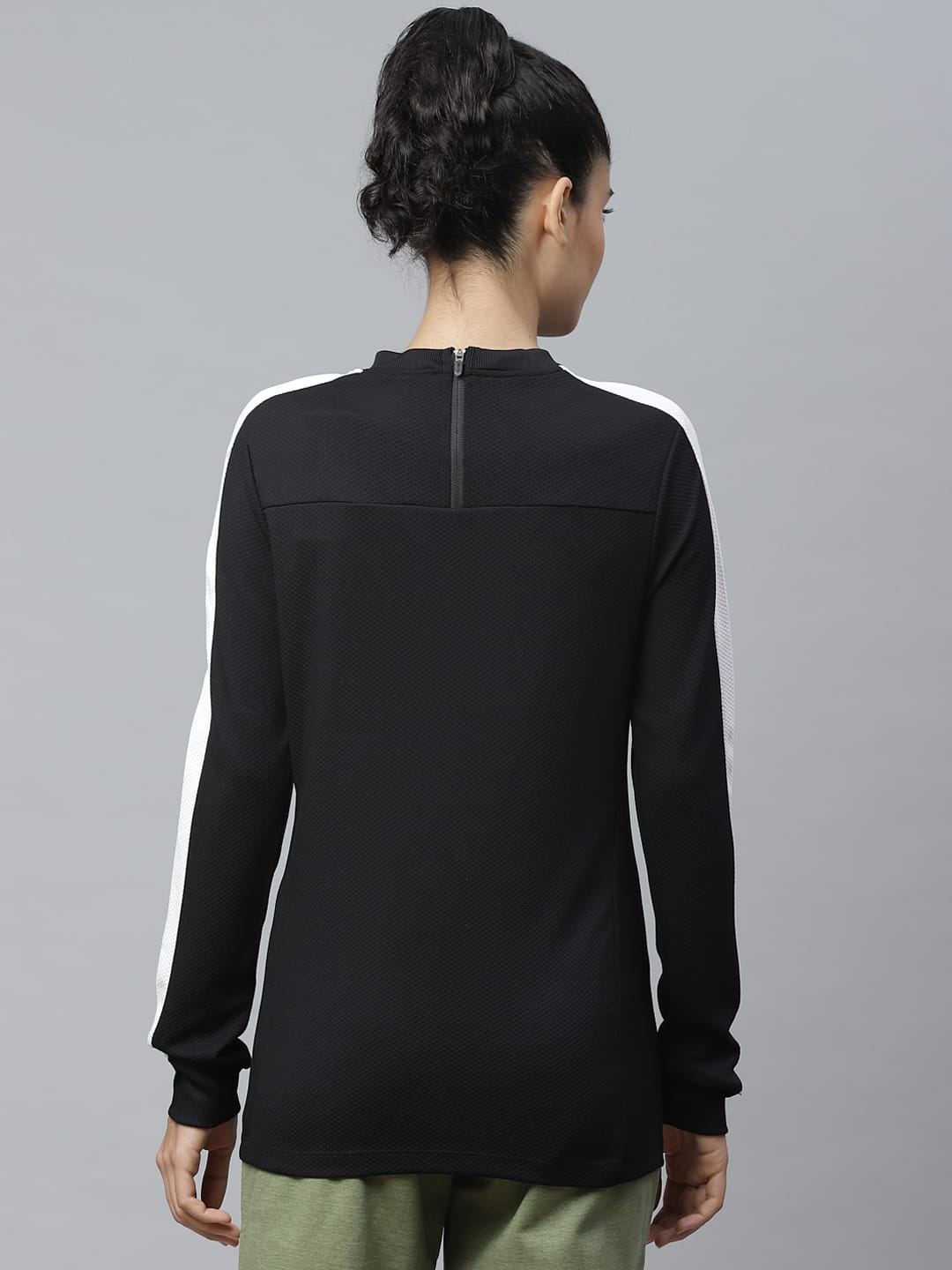 Alcis Women Black Self Design Sweatshirt