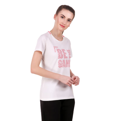 Alcis Women Printed White Tshirts