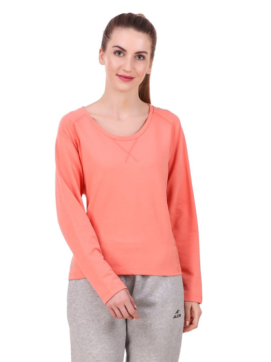 Alcis Women Solid Pink Tshirts